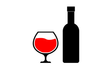 Wine logo templates. Bottle, glas. Vintage style wine
