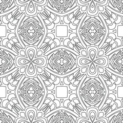 Geometric vector pattern with triangular elements. Seamless abstract ornament for wallpapers and backgrounds. Black and white colors.
