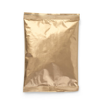 Gold Foil Plastic Bag Isolated