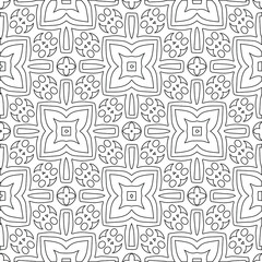 Geometric vector pattern with triangular elements. Seamless abstract ornament for wallpapers and backgrounds. Black and white colors.

