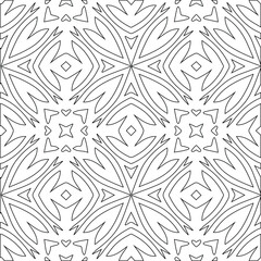Geometric vector pattern with triangular elements. Seamless abstract ornament for wallpapers and backgrounds. Black and white colors.
