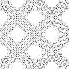 Geometric vector pattern with triangular elements. Seamless abstract ornament for wallpapers and backgrounds. Black and white colors.
