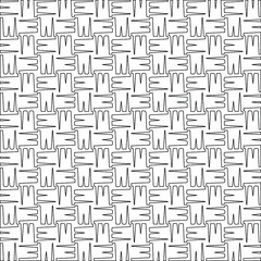 Geometric vector pattern with triangular elements. Seamless abstract ornament for wallpapers and backgrounds. Black and white colors.
