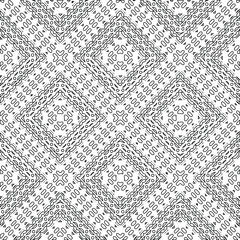 Obraz premium Geometric vector pattern with triangular elements. Seamless abstract ornament for wallpapers and backgrounds. Black and white colors. 