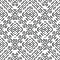 Geometric vector pattern with triangular elements. Seamless abstract ornament for wallpapers and backgrounds. Black and white colors.
