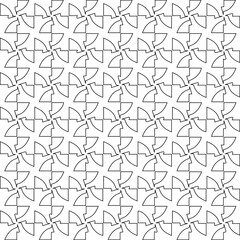 Geometric vector pattern with triangular elements. Seamless abstract ornament for wallpapers and backgrounds. Black and white colors.
