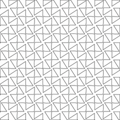 Geometric vector pattern with triangular elements. Seamless abstract ornament for wallpapers and backgrounds. Black and white colors.
