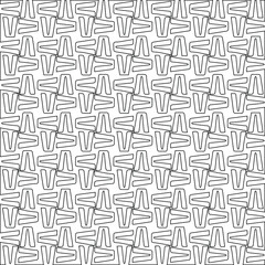 Geometric vector pattern with triangular elements. Seamless abstract ornament for wallpapers and backgrounds. Black and white colors.
