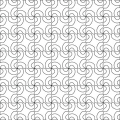 Geometric vector pattern with triangular elements. Seamless abstract ornament for wallpapers and backgrounds. Black and white colors.
