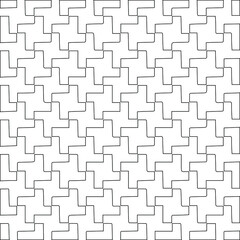 Geometric vector pattern with triangular elements. Seamless abstract ornament for wallpapers and backgrounds. Black and white colors.
