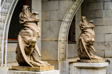 Yalta, Crimea, Russia- May 1, 2020: Massandra Palace - museum on the southern coast of Crimea.