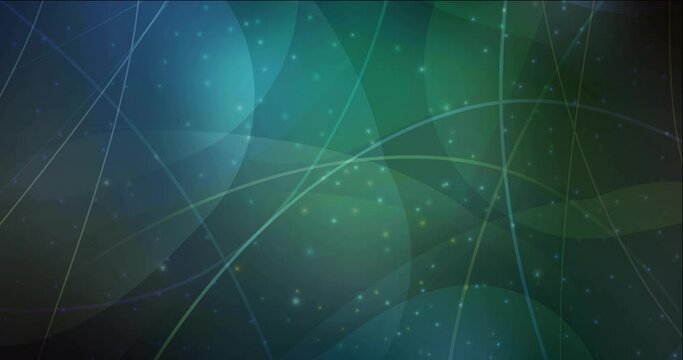 4K looping dark blue, green flowing video with straight lines, dots. Modern abstract flowing illustrations with Lines. Flicker for designers. 4096 x 2160, 30 fps.