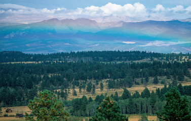 Fototapeta na wymiar Rainbow over landscape in Utah, USA
