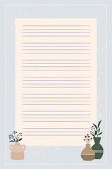 Printable notes, to-do, to-buy list, planner, organizer est. Floral decorated planning sheets. Ready to use stationery organizers. Modern stationary.