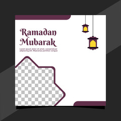 Ramadan Mubarak template. vector lantern. Good for greeting card, voucher, poster, banner, template for islamic event