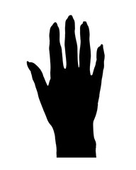 Hands With Large Nails Graphic Silhouette