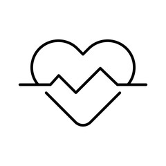 Heartbeat heart pulse monochrome icon vector medical cardiology wave emergency support