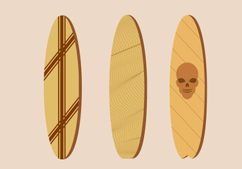 Set or surf boards for summer activity