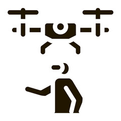 drone vr glasses remote controle glyph icon vector. drone vr glasses remote controle sign. isolated symbol illustration