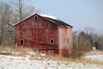 old red barn