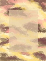 illustration of beige sky with burgundy clouds
