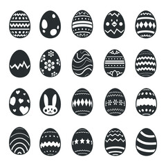 set of black easter eggs vector