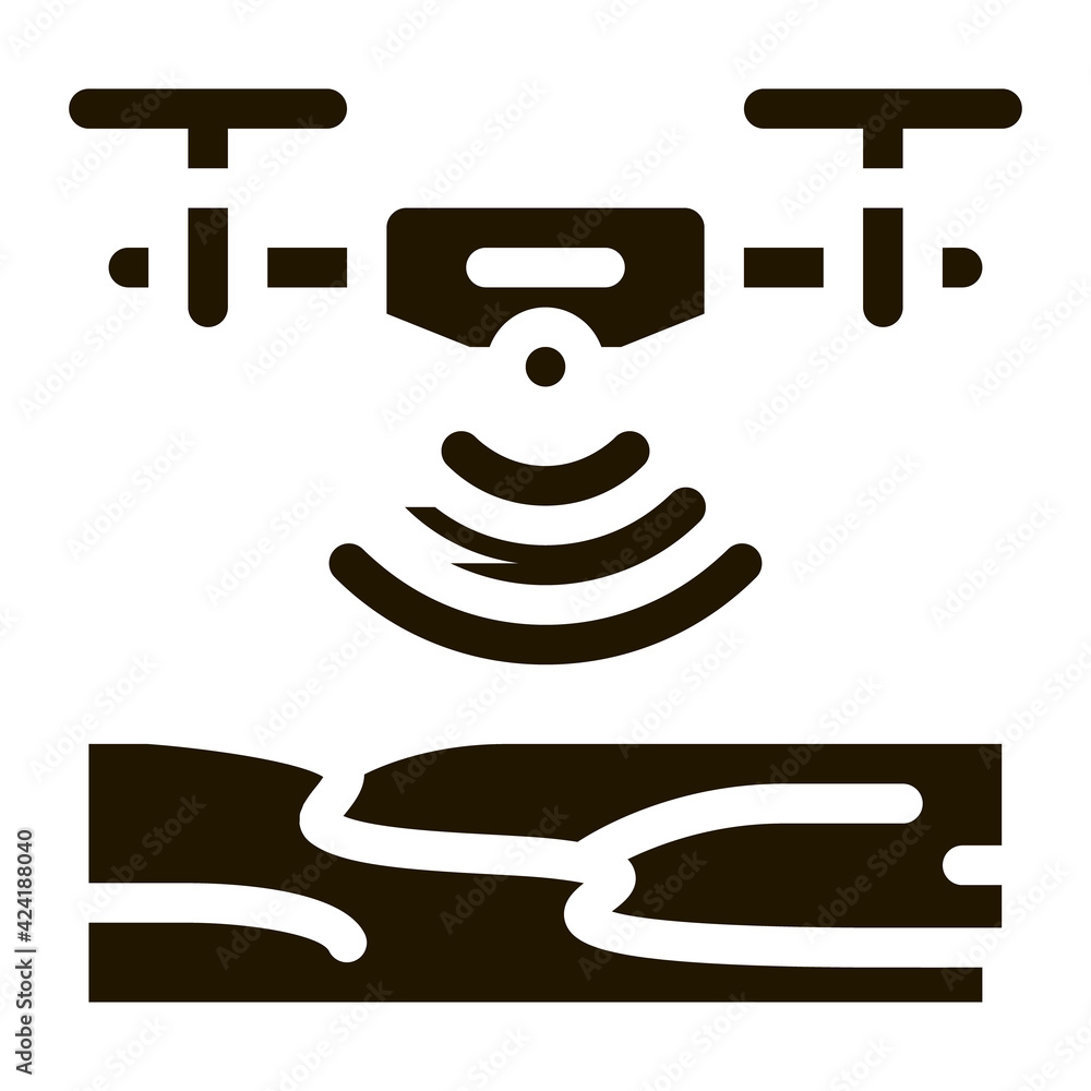 Aufkleber drone height sensor glyph icon vector. drone height sensor sign. isolated symbol illustration