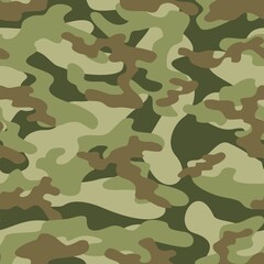 Fototapeta premium green Camouflage seamless pattern texture. Abstract modern vector military camo backgound. Fabric textile print template. Vector illustration.