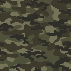 Fototapeta premium Texture military camouflage repeat print. Seamless army pattern. Modern