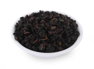 dry tea on white background