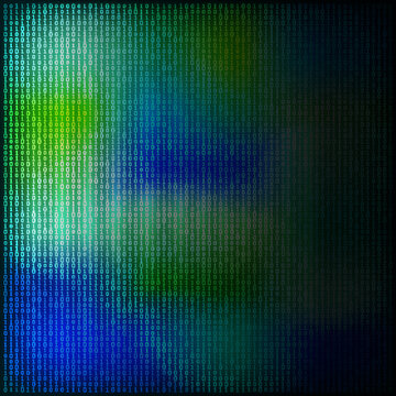 Design elements - Binary computer code halftone pattern dark background. Vector illustration eps 10 frame with Digital data cryptography texture for technology, electronic, network algorithm