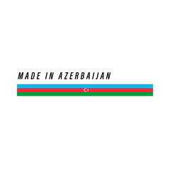 Made in Azerbaijan, badge or label with flag isolated