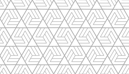 Abstract geometric pattern. A seamless vector background. White and gray ornament. Graphic modern pattern. Simple lattice graphic design.