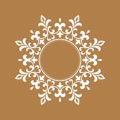 Decorative frame Elegant vector element for design in Eastern style, place for text. Floral border. Lace illustration for invitations and greeting cards