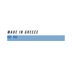 Made in Greece, badge or label with flag isolated