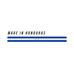 Made in Honduras, badge or label with flag isolated