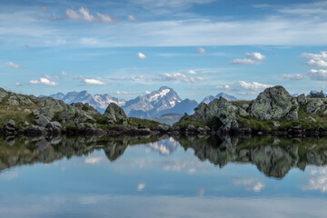 Paysage de la Chaîne de Belledonne en été  , Isère , Alpes France