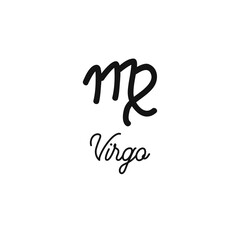 Zodiac sign traditional symbol, hand drawn with signature. Magical ancient mystical symbol