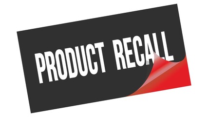 PRODUCT  RECALL text on black red sticker stamp.