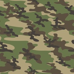 Fototapeta premium Texture military green camouflage repeat print. Seamless army pattern. Modern