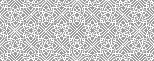 Pattern with floral and geometric elements. Intersecting curved and straight bold stripes forming abstract floral ornament. Vector background for design. Seamless Decorative lattice for louver.