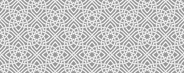 Pattern with floral and geometric elements. Intersecting curved and straight bold stripes forming abstract floral ornament. Vector background for design. Seamless Decorative lattice for louver.