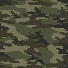Fototapeta premium Army green camo seamless pattern. Camouflage Military. Modern print. Vector