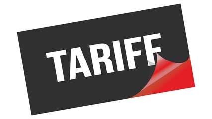 TARIFF text on black red sticker stamp.