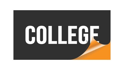 COLLEGE text written on black orange sticker.