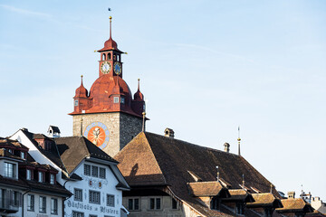 Ratshausturm in der Altstadt von Luzern, Schweiz