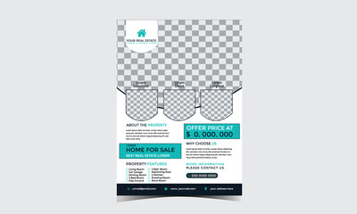 real estate flyer design template for your business	or service