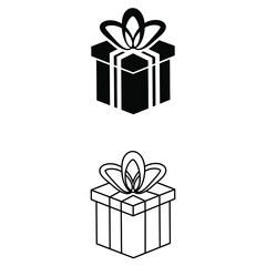 Gift icon vector set. present illustration sign collection. birthday symbol. sale logo.