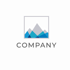 Logo design template with mountain icon
