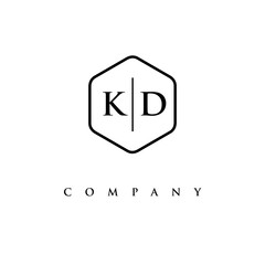 initial KD logo design vector